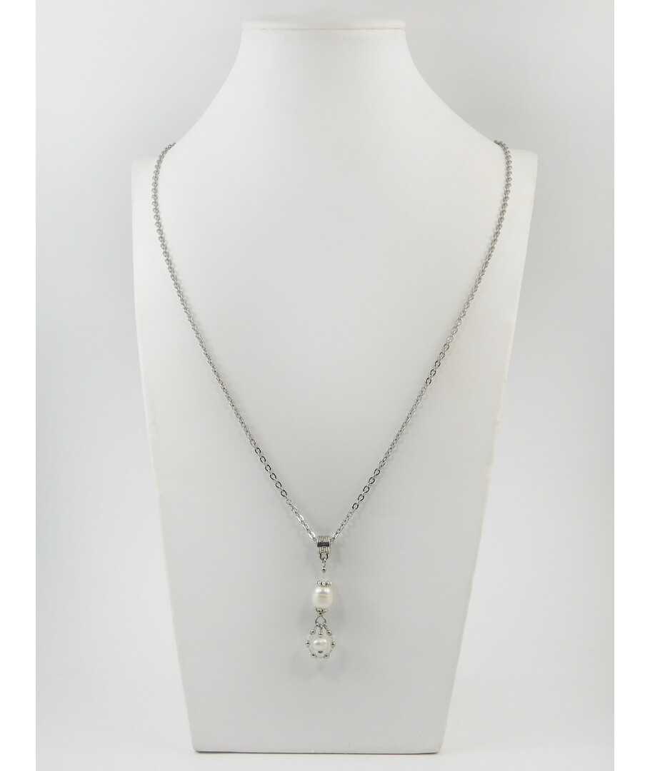 Exclusive pendant "Luna" Pearls, Adulyar facet, Rock crystal