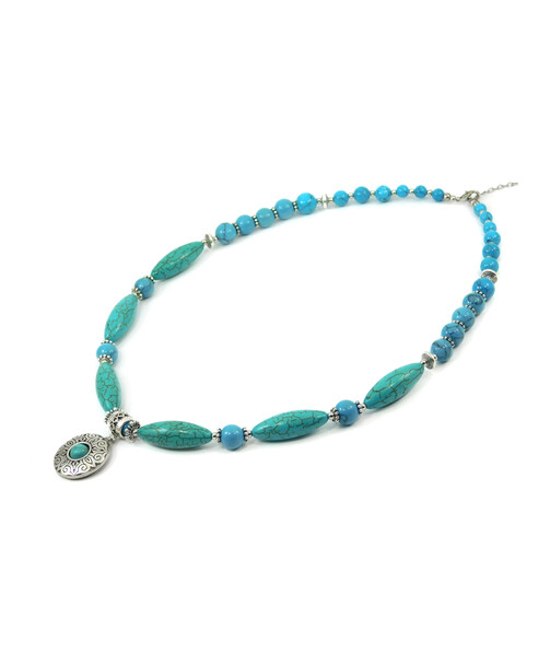 Exclusive necklace "Halyna" Turquoise, barrel