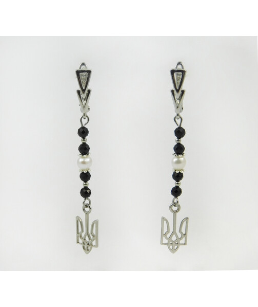 Exclusive earrings "Shana" Tourmaline facet, Pearls