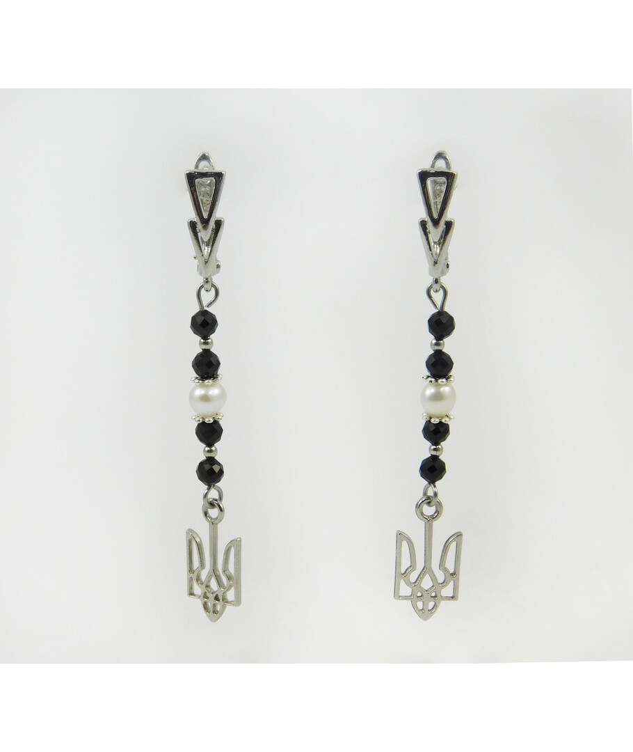 Exclusive earrings "Shana" Tourmaline facet, Pearls