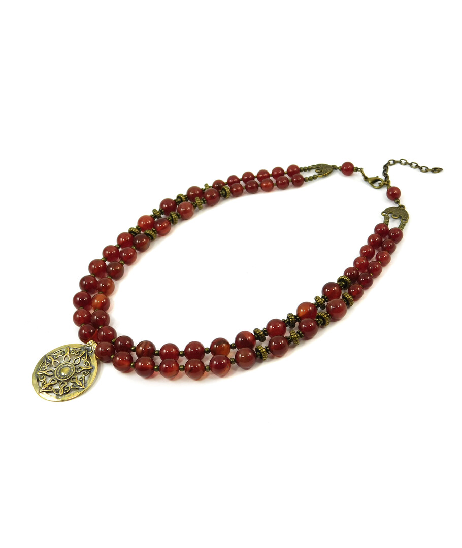 Exclusive necklace "Yarylo" Carnelian, 2 rows