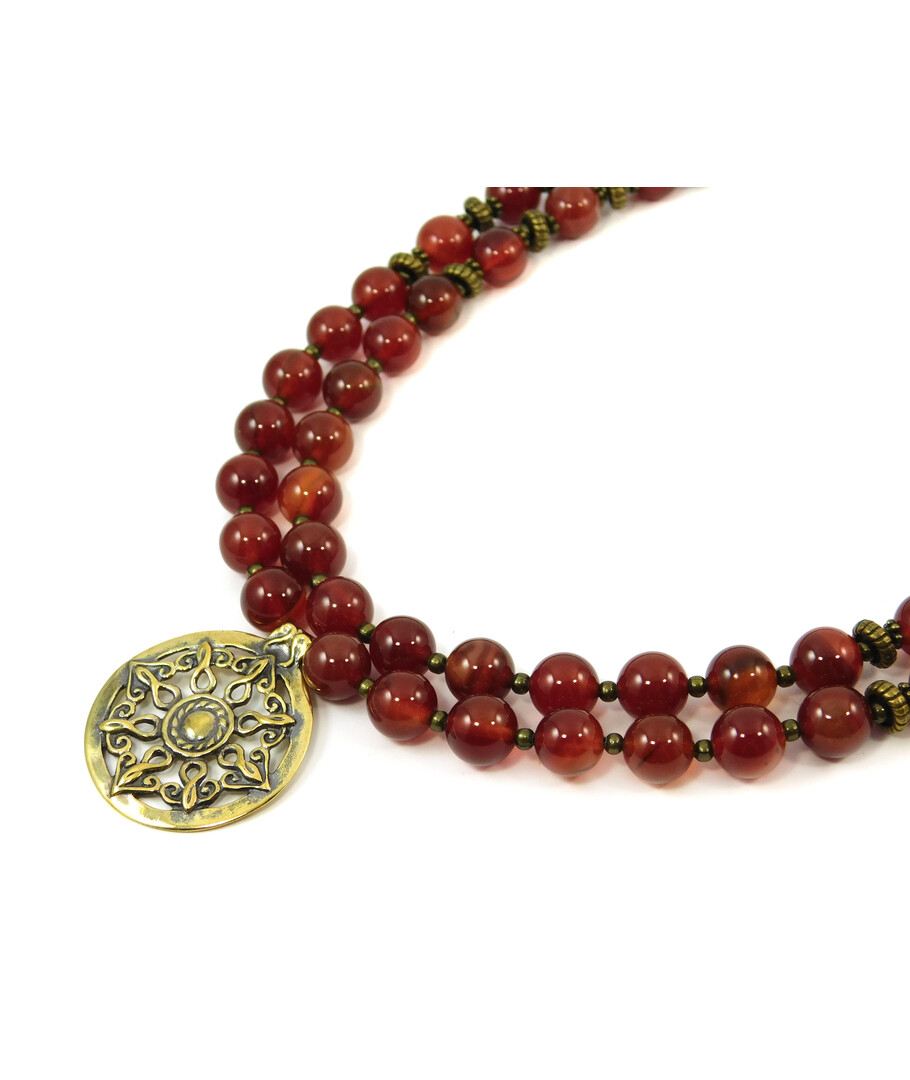 Exclusive necklace "Yarylo" Carnelian, 2 rows