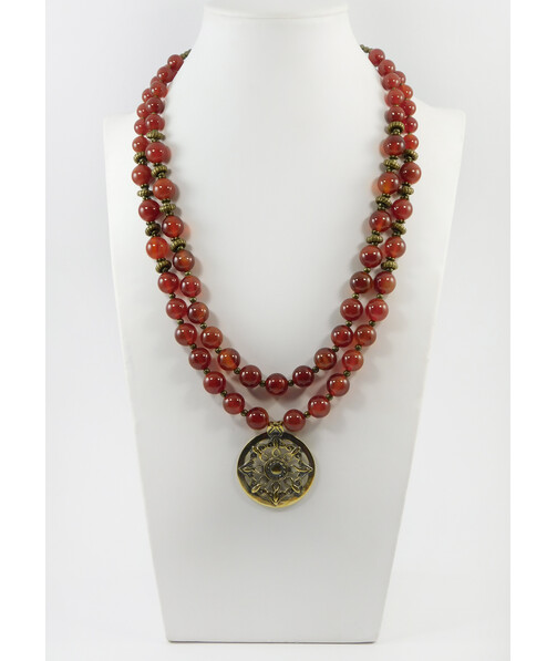 Exclusive necklace "Yarylo" Carnelian, 2 rows