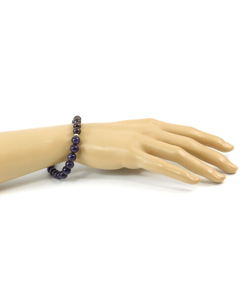 Exclusive bracelet "Duet" Garnet, Amethyst, silver