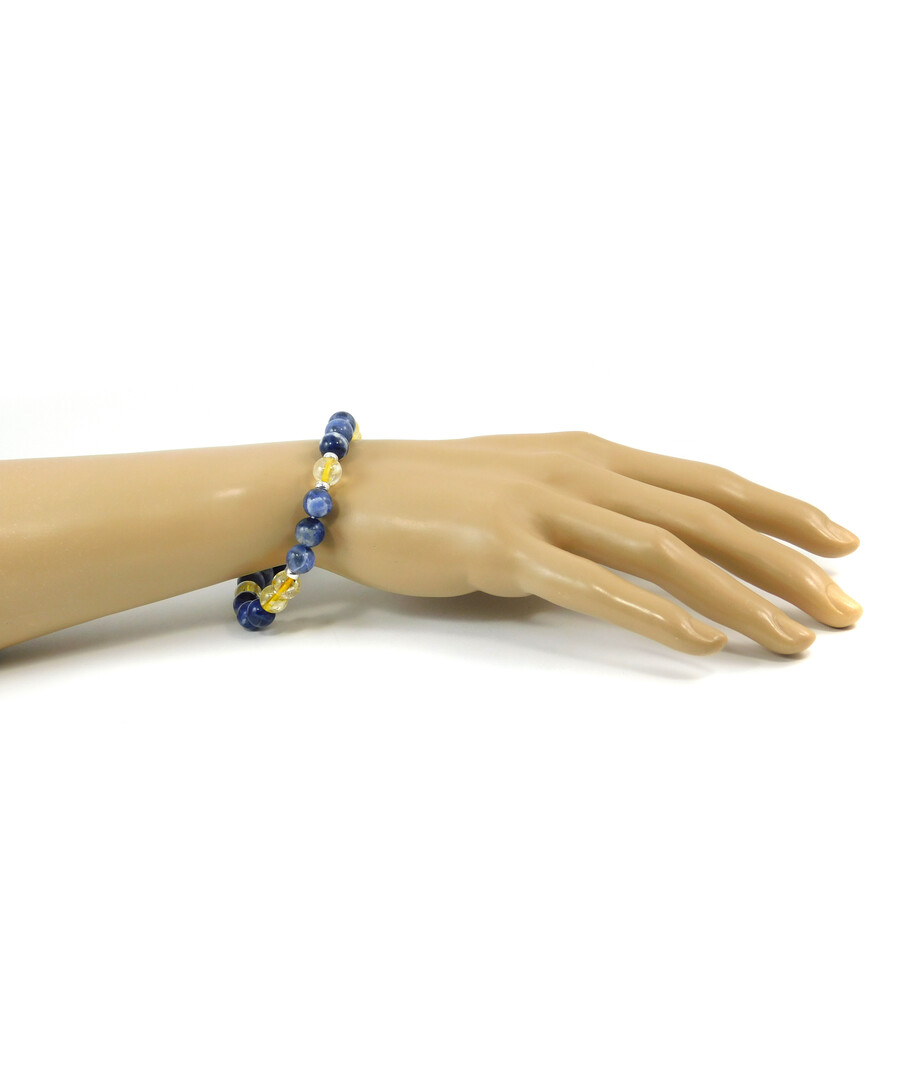 Exclusive bracelet "Duet" Sodalite, Citrine, silver