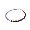 Exclusive bracelet &quot;Duet&quot; Garnet, Amethyst facet, silver