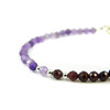 Exclusive bracelet &quot;Duet&quot; Garnet, Amethyst facet, silver