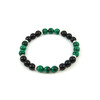 Exclusive bracelet &quot;Duet&quot; Malachite, Tourmaline, silver