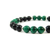 Exclusive bracelet &quot;Duet&quot; Malachite, Tourmaline, silver