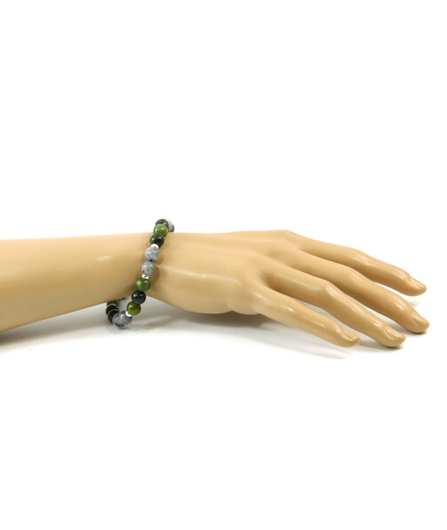 Exclusive bracelet "Duet" Labrador, Jadeite, silver