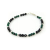 Exclusive bracelet &quot;Duet&quot; Malachite, Tourmaline facet, silver