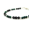 Exclusive bracelet &quot;Duet&quot; Malachite, Tourmaline facet, silver