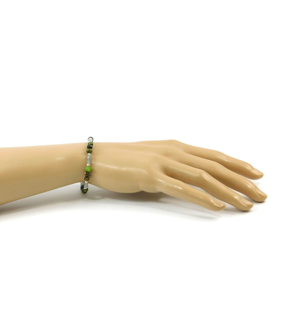 Exclusive bracelet "Duet" Labrador, jade facet, silver