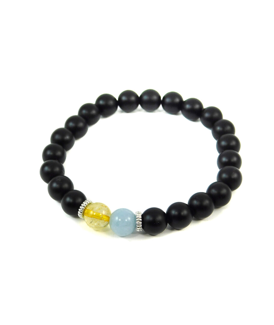 Exclusive bracelet "Azov" Shungite, Citrine, Aquamarine