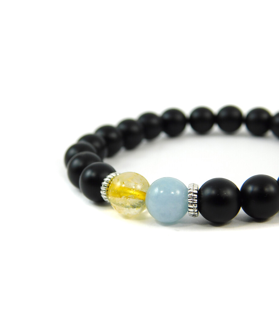 Exclusive bracelet "Azov" Shungite, Citrine, Aquamarine