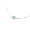 Aquamarine faceted choker necklace, silver