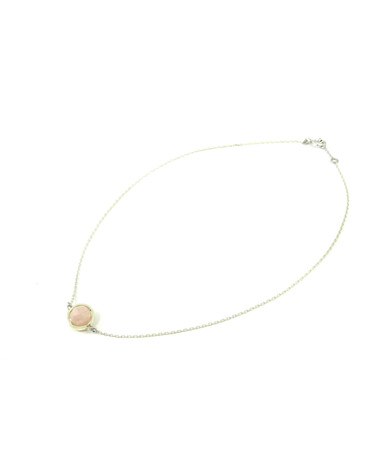 Choker necklace Quartz facet, silver