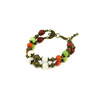 Exclusive bracelet &quot;Hutsul motifs&quot; Coral, Onyx, Carnelian, Mother of pearl, 2 rows