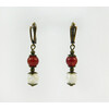 Exclusive earrings &quot;Hutsul motifs&quot; Carnelian, mother of pearl