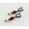 Exclusive earrings &quot;Hutsul motifs&quot; Carnelian, mother of pearl