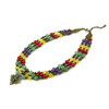 Exclusive necklace &quot;Hutsul motifs&quot; Jade, Amethyst, Citrine, Coral, 3 rows