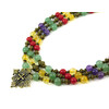 Exclusive necklace &quot;Hutsul motifs&quot; Jade, Amethyst, Citrine, Coral, 3 rows