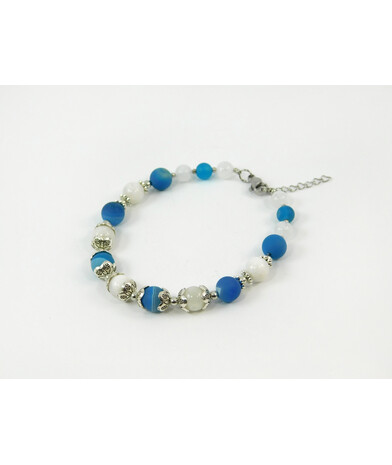 Exclusive bracelet "Blue Star" Agate, Adular