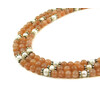 Exclusive necklace &quot;Aurika&quot; Sunstone, Pearls, 3 rows