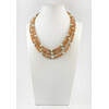 Exclusive necklace &quot;Aurika&quot; Sunstone, Pearls, 3 rows