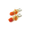 Exclusive earrings &quot;Panyanochka&quot; Coral galtovka, Citrine crumb