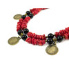 Exclusive necklace &quot;Theodora&quot; Agate, Coral, 2 rows