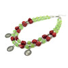 Exclusive necklace &quot;Klivdia&quot; Coral, Onyx, 2 rows