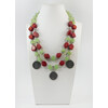 Exclusive necklace &quot;Klivdia&quot; Coral, Onyx, 2 rows