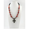 Exclusive necklace &quot;Novelia&quot; Coral, rondel, shungite, rondel