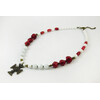 Exclusive necklace &quot;White Rose&quot; Coral, barrel, Agate facet