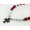 Exclusive necklace &quot;White Rose&quot; Coral, barrel, Agate facet