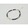 Exclusive bracelet &quot;Janezia&quot; Sapphire, faceted Garnet, Pearls, silver