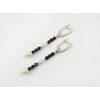 Exclusive earrings &quot;Janezia&quot; Sapphire, Garnet facet, Pearl, silver