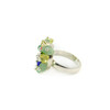 Ring &quot;Embroidery&quot; Citrine, jade crumb, silver