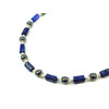 Exclusive necklace &quot;Neptune&quot; lapis lazuli barrel, hematite, puck, coral white rondel