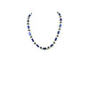 Exclusive necklace &quot;Neptune&quot; lapis lazuli barrel, hematite, puck, coral white rondel