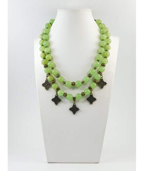 Exclusive necklace "Ustyma" Onyx, 2 rows