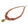 Exclusive necklace &quot;Zira&quot; Coral, rondel, rice, 2 rows