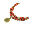 Exclusive necklace &quot;Zira&quot; Coral, rondel, rice, 2 rows