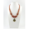 Exclusive necklace &quot;Zira&quot; Coral, rondel, rice, 2 rows