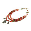 Exclusive necklace &quot;Nila&quot; Coral, rondel, rice, 3 rows