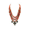 Exclusive necklace &quot;Nila&quot; Coral, rondel, rice, 3 rows