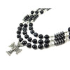 Exclusive necklace &quot;Radoslava&quot; Agate, Hematite washer, rondel, 3 rows