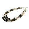 Exclusive necklace &quot;Fase&quot; Topaz, Pearls, 3 rows