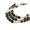 Exclusive necklace &quot;Fase&quot; Topaz, Pearls, 3 rows